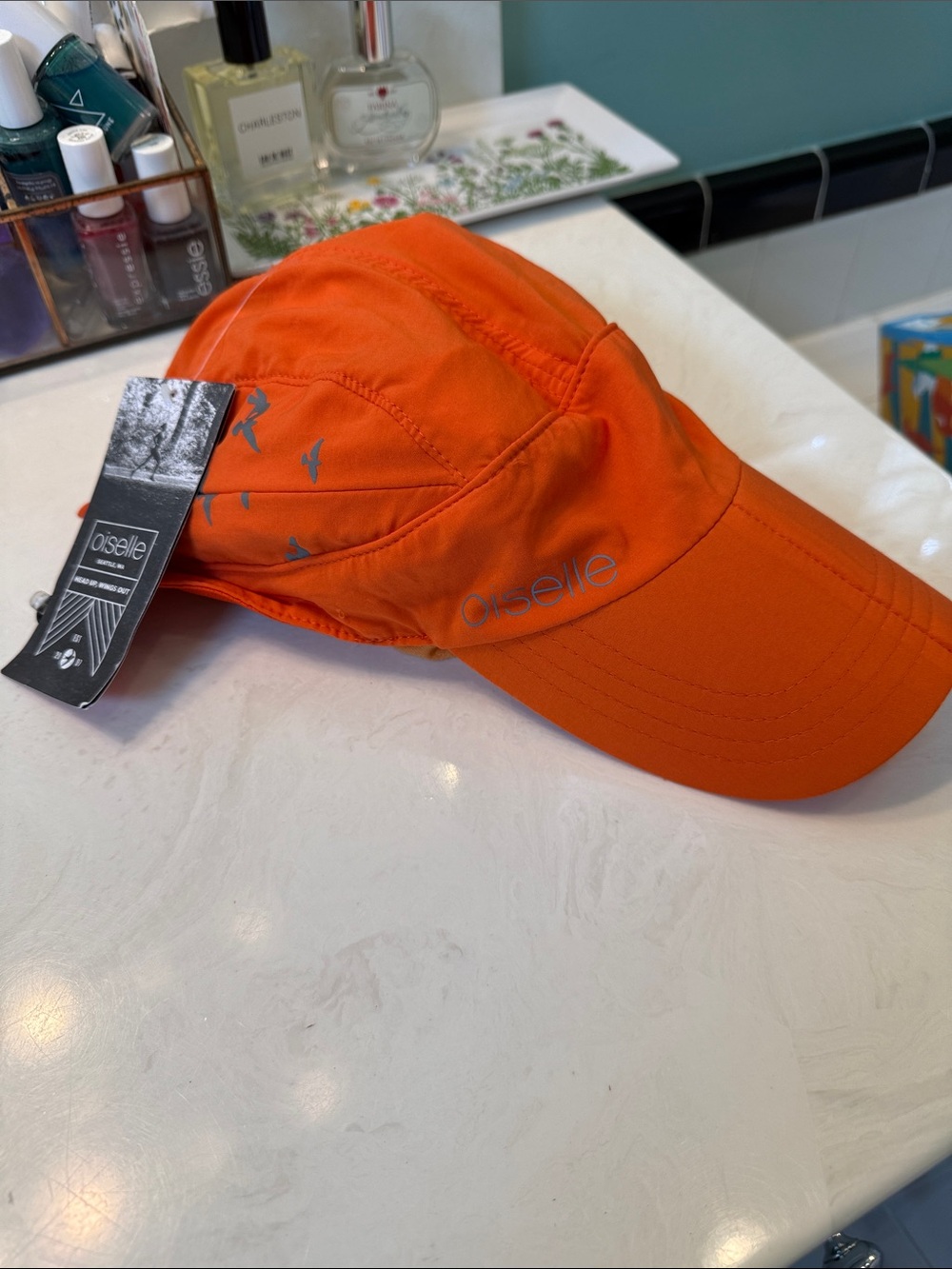 NWT oiselle Foldable Roga Running Cap- Clementine